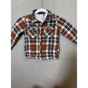 Tommy Bahama Boys 4T Plaid Flannel Shirt Jacket Sherpa Lined Outerwear